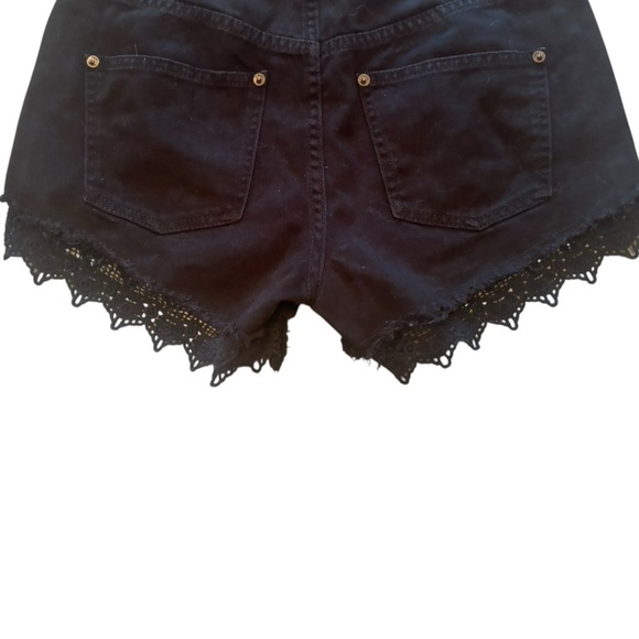 Free People Black High Waist Lace Shorts Size 26 - Picture 8 of 10
